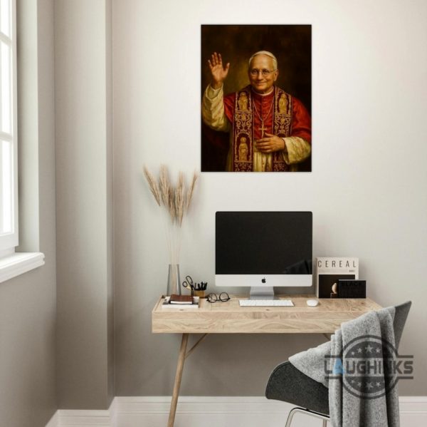 pope leo xiv framed poster peace be with all of you robert francis cardinal prevost canvas printed wall art laughinks 1