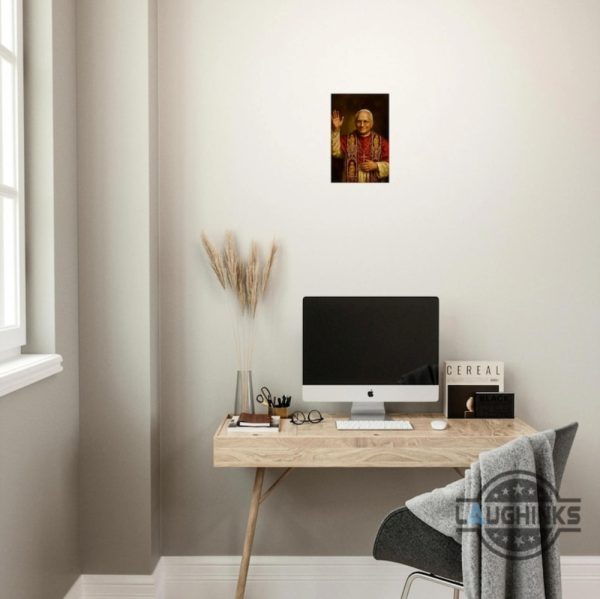 pope leo xiv framed poster peace be with all of you robert francis cardinal prevost canvas printed wall art laughinks 3