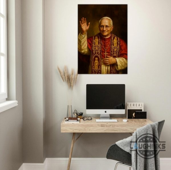 pope leo xiv framed poster peace be with all of you robert francis cardinal prevost canvas printed wall art laughinks 5
