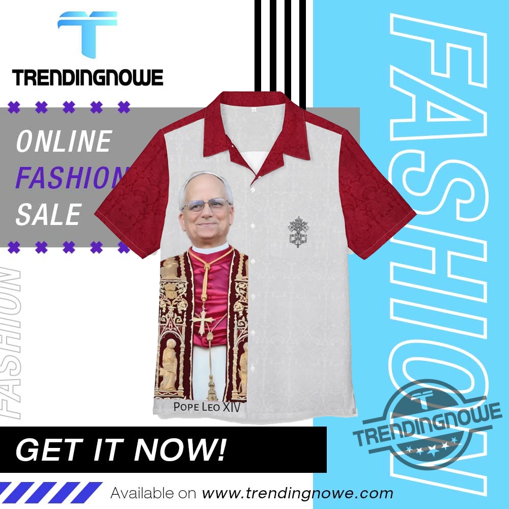 "Unique Pope and Grok Themed Shirts: Chicago, Bears, Villanova Styles" 7 Pope Leo Xiv Vatican Keys Hawaiian Shirt