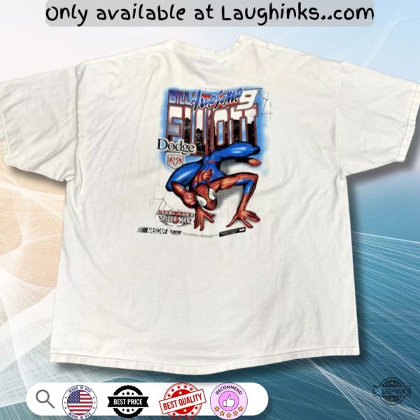reprinted 2001 bill elliot spiderman nascar t shirt