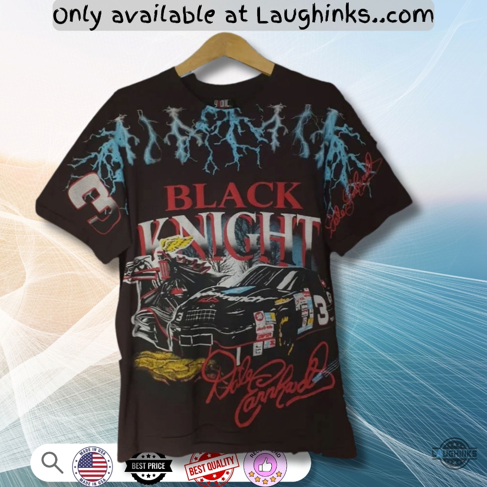 Dale Earnhardt Nascar All Over Print Black Knight Shirt 4 Dale Earnhardt NASCAR All Over Print Black Knight Shirt