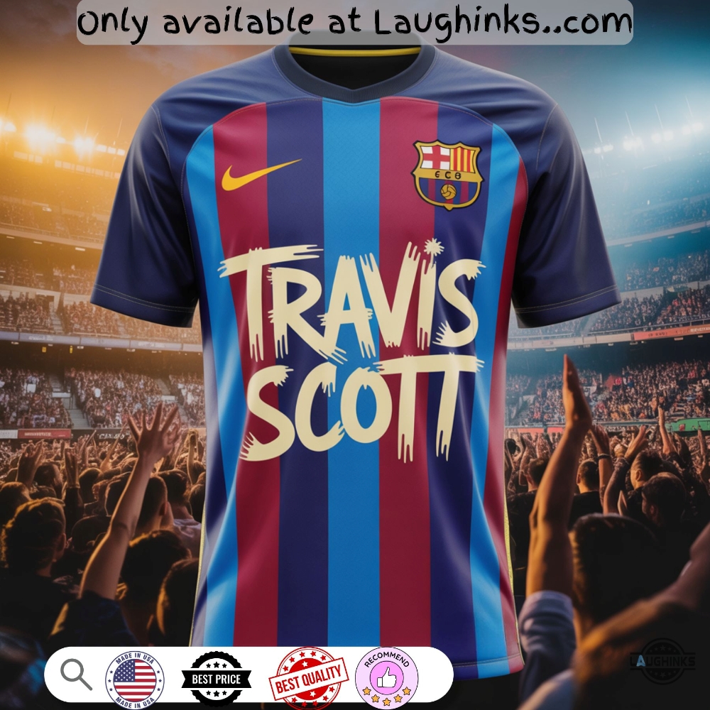 Nike Travis Scott Fc Barcelona Shirt Barca Full Printed Jersey 2 Nike Travis Scott FC Barcelona Shirt Barca Full Printed Jersey