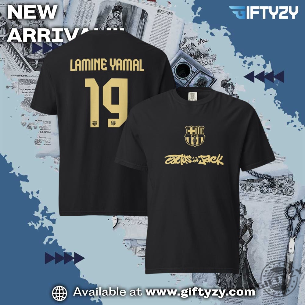 music x sport shirts, stanley 9 Barcelona Fan Travis Scott Cactus Jack Lamine Yamal 19 El Classico Soccer Fan Shirt