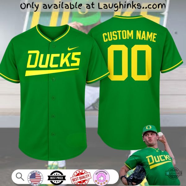 apple green nike oregon ducks baseball jersey shirt full printed