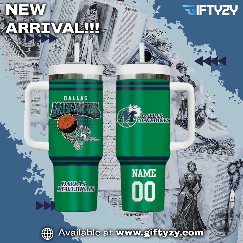 Trending Shirts and NBA Tumbler 14 Nba Basketball Dallas Mavericks Custom Name Stanley Cup Tumbler With Handle