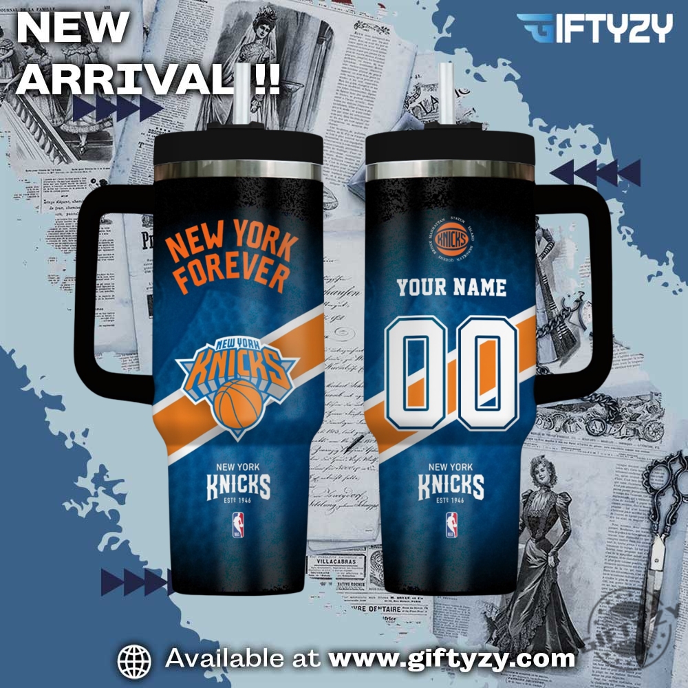 Nba Basketball New York Knicks Custom Name Stanley Cup Tumbler With Handle 4 NBA Basketball New York Knicks Custom Name Stanley Cup Tumbler With Handle