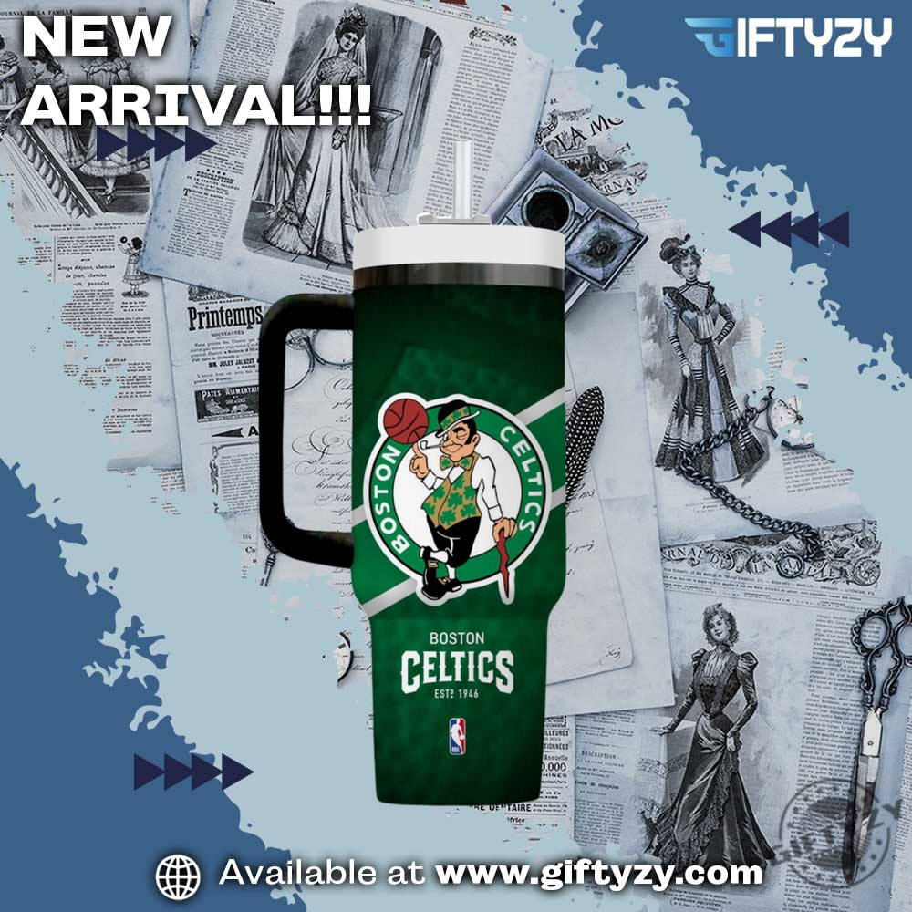 Nba Basketball Boston Celtics Custom Name Stanley Cup Tumbler With Handle 4 NBA Basketball Boston Celtics Custom Name Stanley Cup Tumbler With Handle