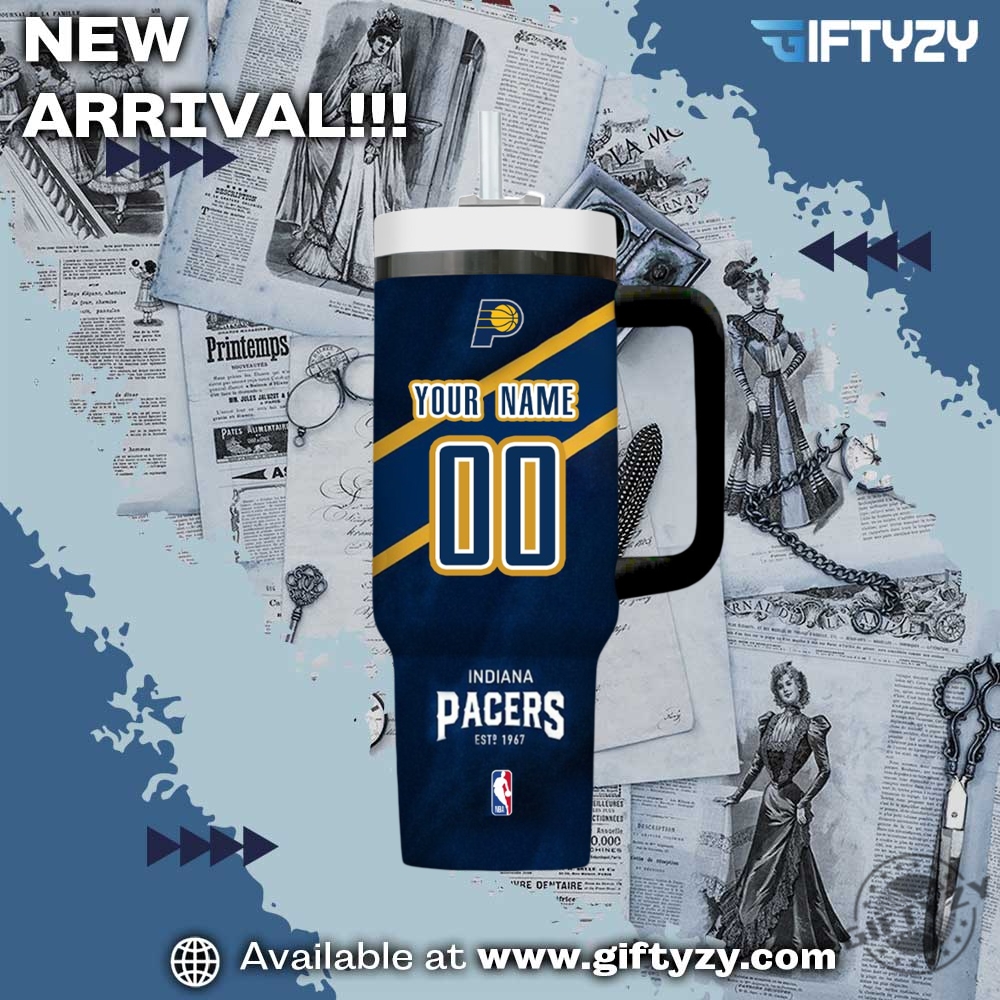Trending Shirts and NBA Tumbler 17 Nba Basketball Indiana Pacers Custom Name Stanley Cup Tumbler With Handle