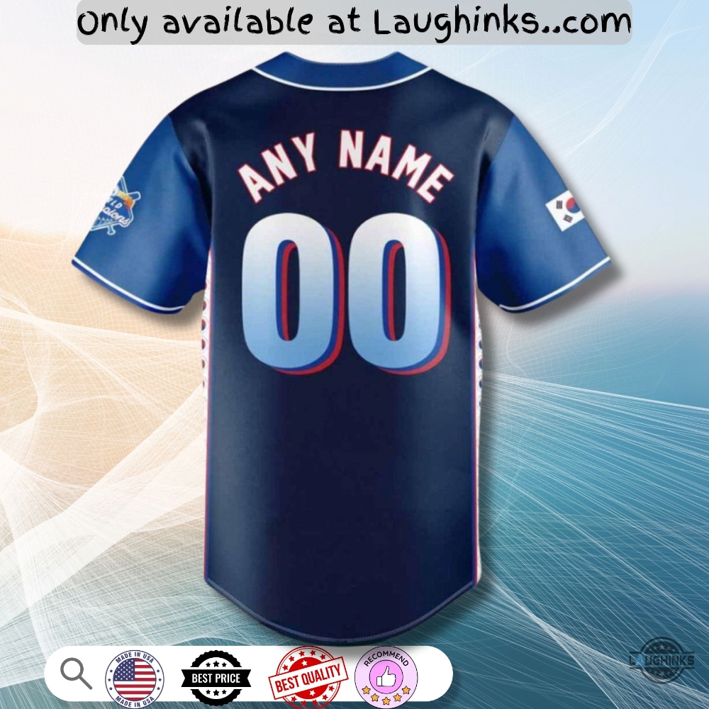 Custom Name 2025 La Dodgers Korean Heritage Night Baseball Jersey Shirt Giveaway 6 Custom name 2025 LA Dodgers Korean Heritage Night Baseball Jersey Shirt Giveaway