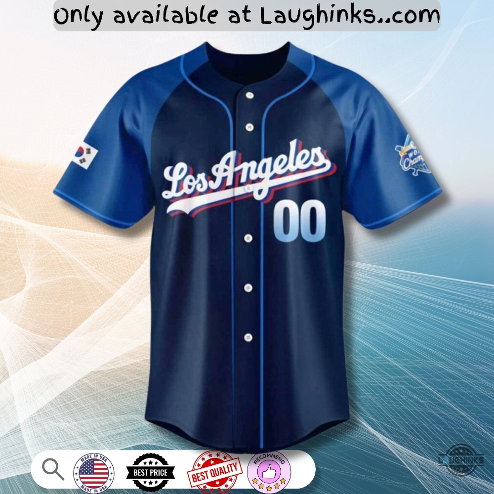 Custom Name 2025 La Dodgers Korean Heritage Night Baseball Jersey Shirt Giveaway 7 Custom name 2025 LA Dodgers Korean Heritage Night Baseball Jersey Shirt Giveaway