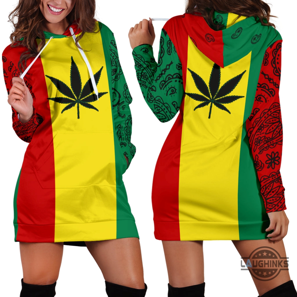 420 Cannabis Weeds Rasta Hoodie Dress 6 420 Cannabis Weeds Rasta Hoodie Dress