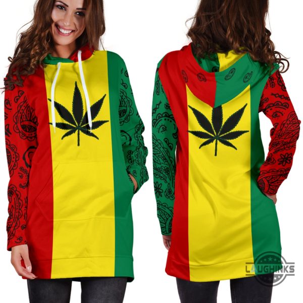 420 cannabis weeds rasta hoodie dress