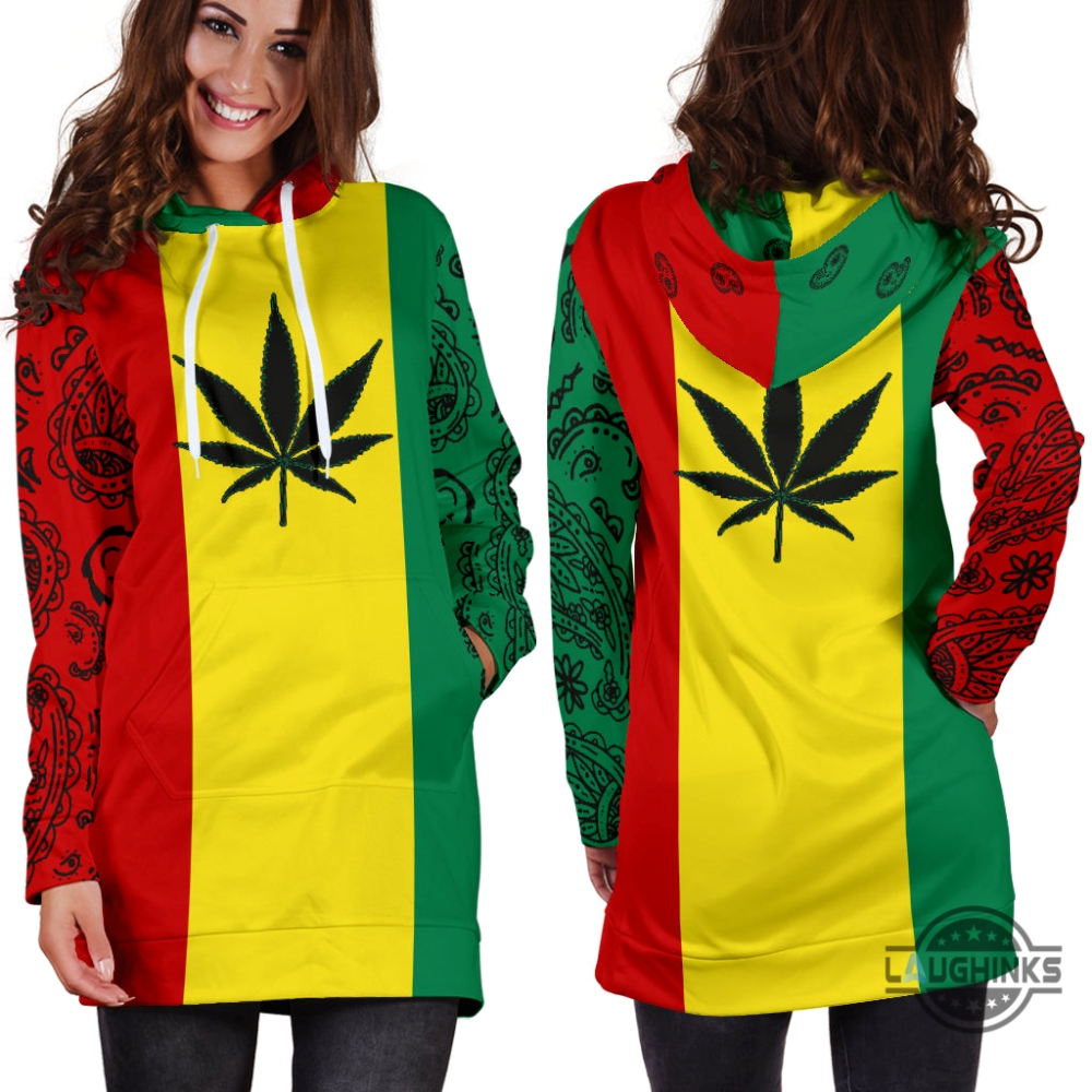 420 Cannabis Weeds Rasta Hoodie Dress 7 420 Cannabis Weeds Rasta Hoodie Dress