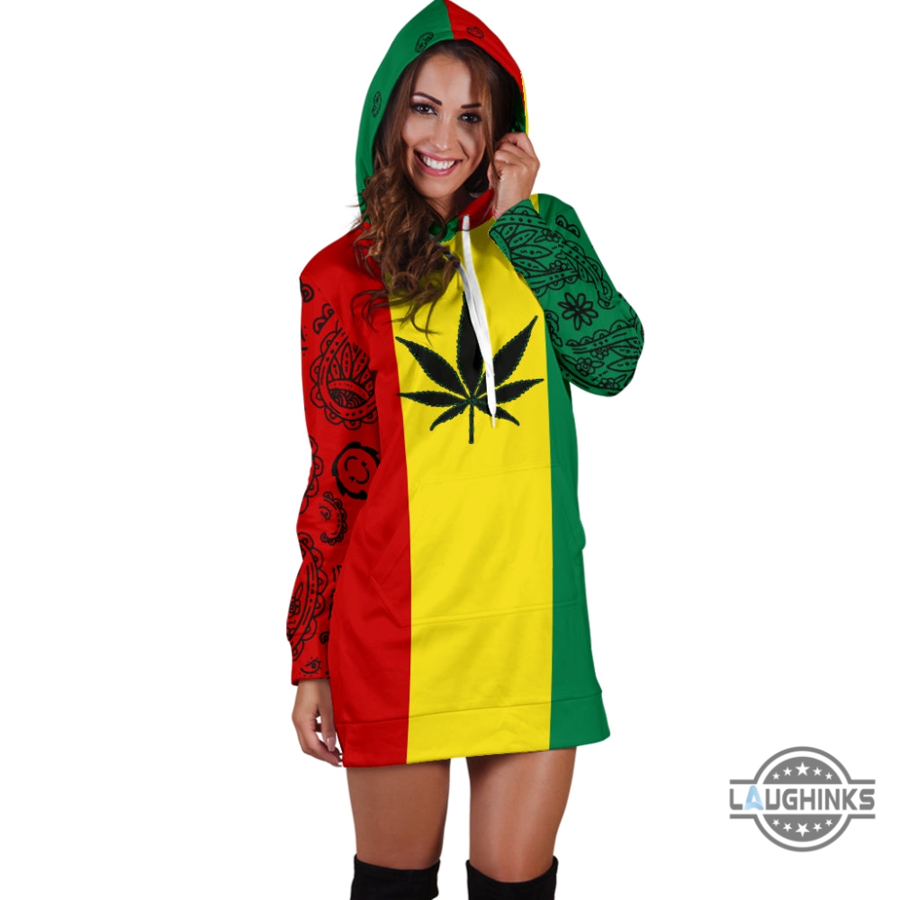 420 Cannabis Weeds Rasta Hoodie Dress 8 420 Cannabis Weeds Rasta Hoodie Dress