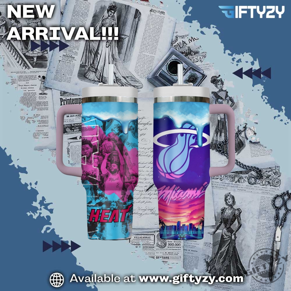 Trending Shirts and NBA Stanley 16 Nba Basketball Miami Heat Stanley Cup Tumbler With Handle