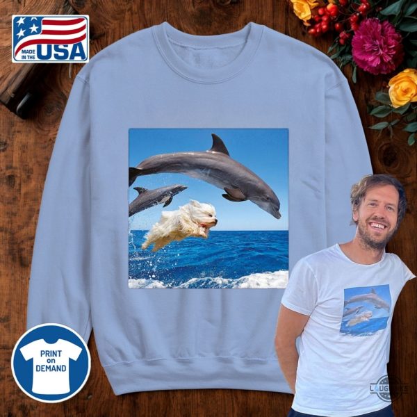 f1 sebastian vettel funny dog and dolphins shirt