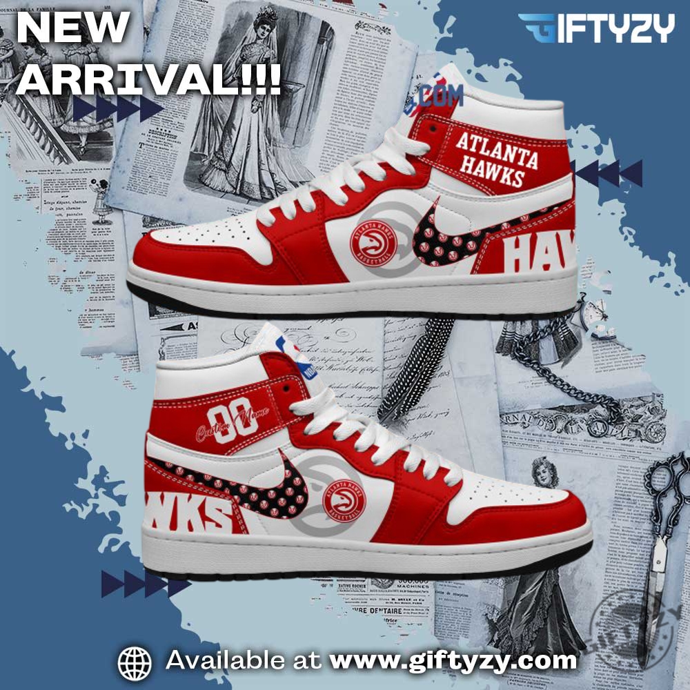 NBA Trending Shirt and Shoes 17 Nba Basketball Atlanta Hawks Personalized Air Jordan 1 Shoes