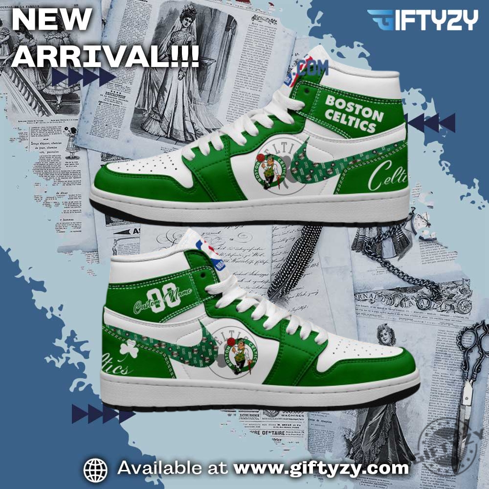 NBA Trending Shirt and Shoes 18 Nba Basketball Boston Celtics Personalized Air Jordan 1 Shoes