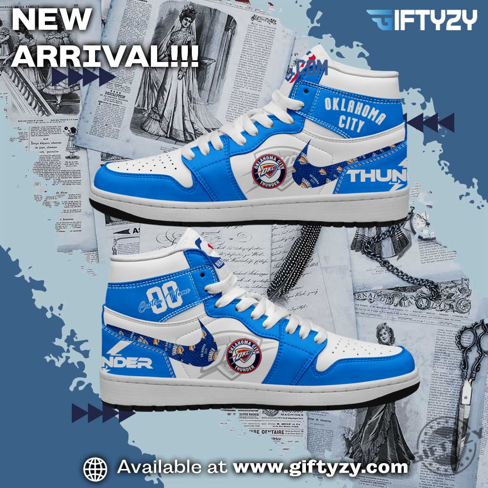 NBA Trending Shirt and Shoes 27 Nba Basketball Oklahoma City Thunder Personalized Air Jordan 1 Shoes