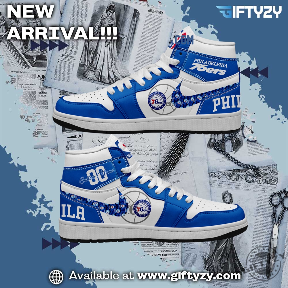 NBA Trending Shirt and Shoes 29 Nba Basketball Philadelphia 76Ers Personalized Air Jordan 1 Shoes