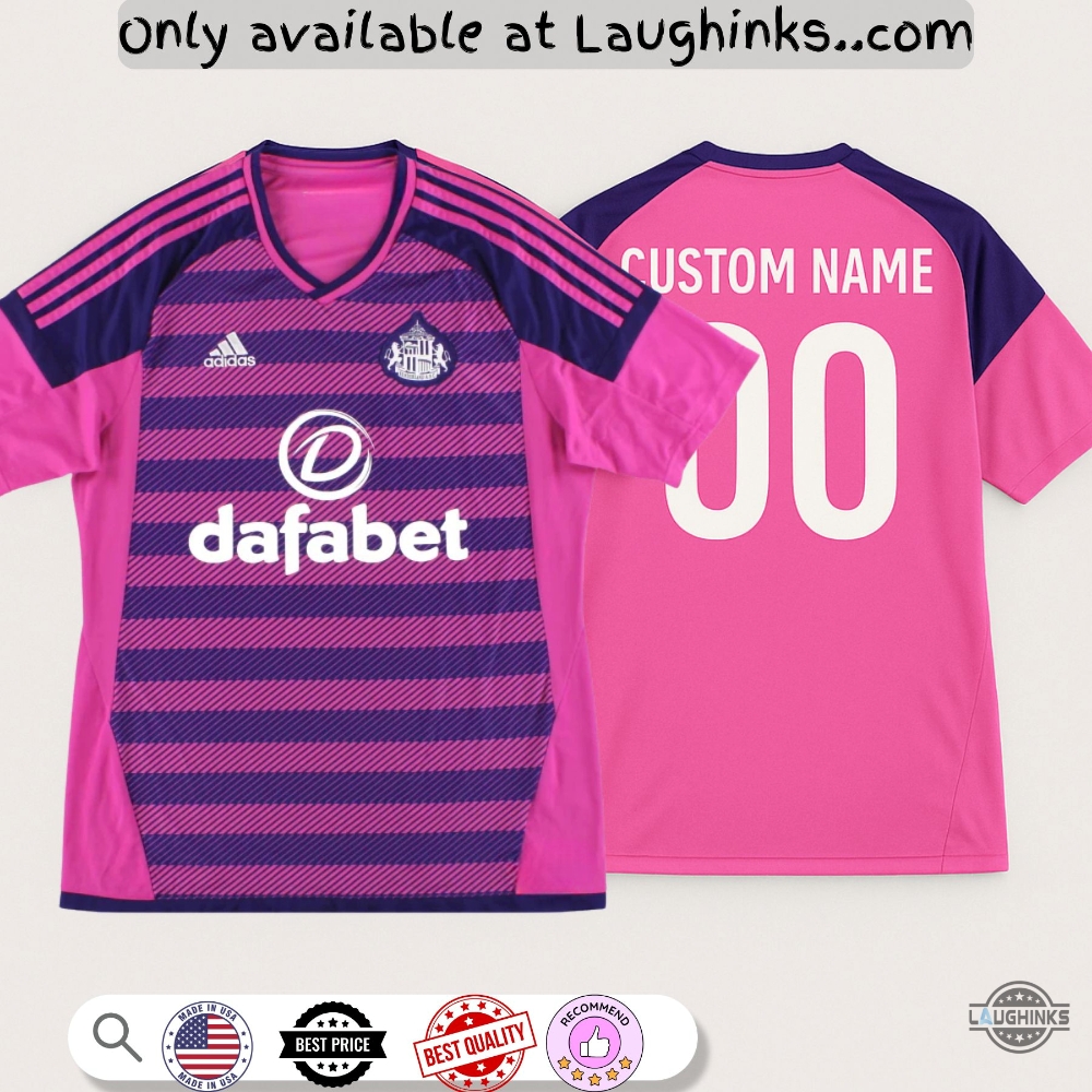 Custom Name 2016 2017 Pink Sunderland Adidas Third Jersey Shirt Replica 3 Custom Name 2016 2017 Pink Sunderland adidas Third Jersey Shirt Replica