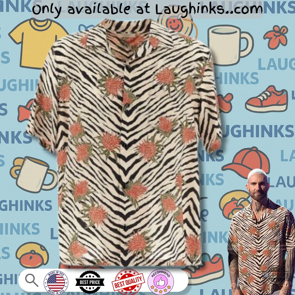 Adam Levine Floral Zebra Hawaiian Shirt On The Voice 4 Adam Levine Floral Zebra Hawaiian Shirt on The Voice