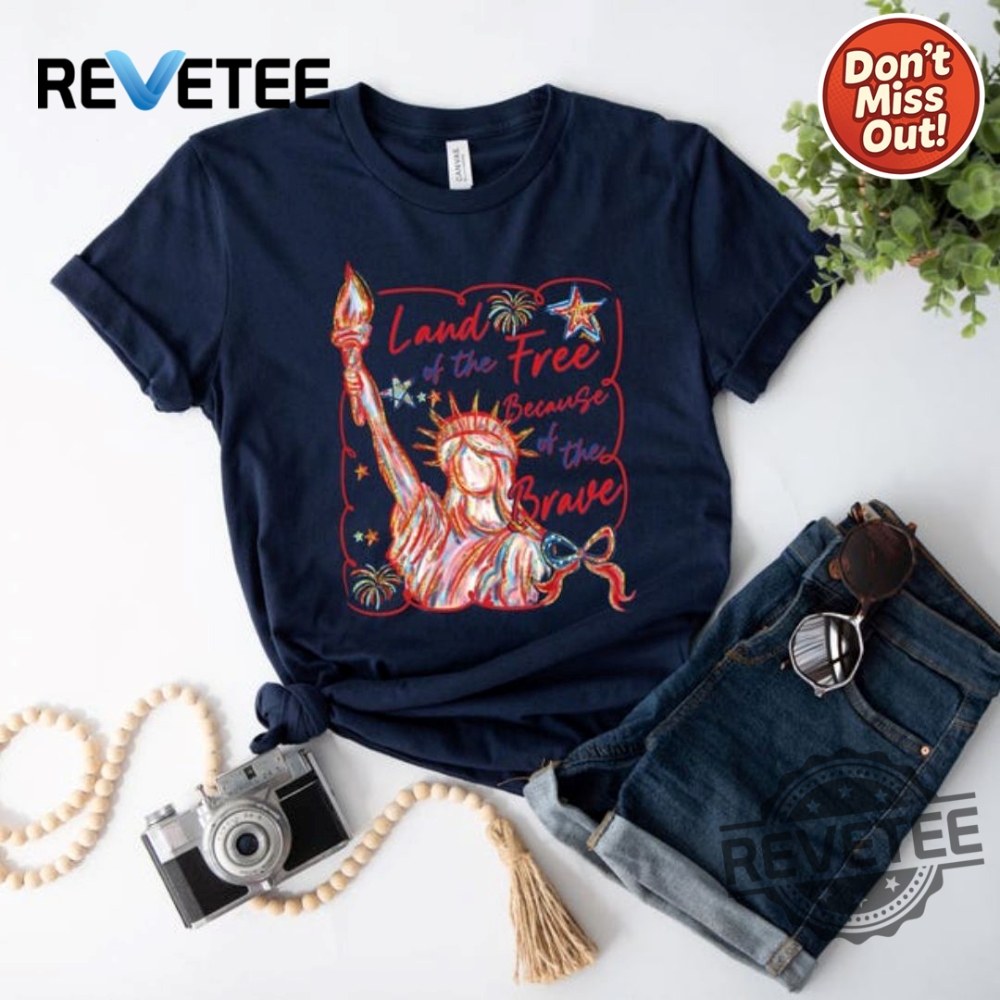 Land Of The Free Coquette Bow Shirt For American Independence Day