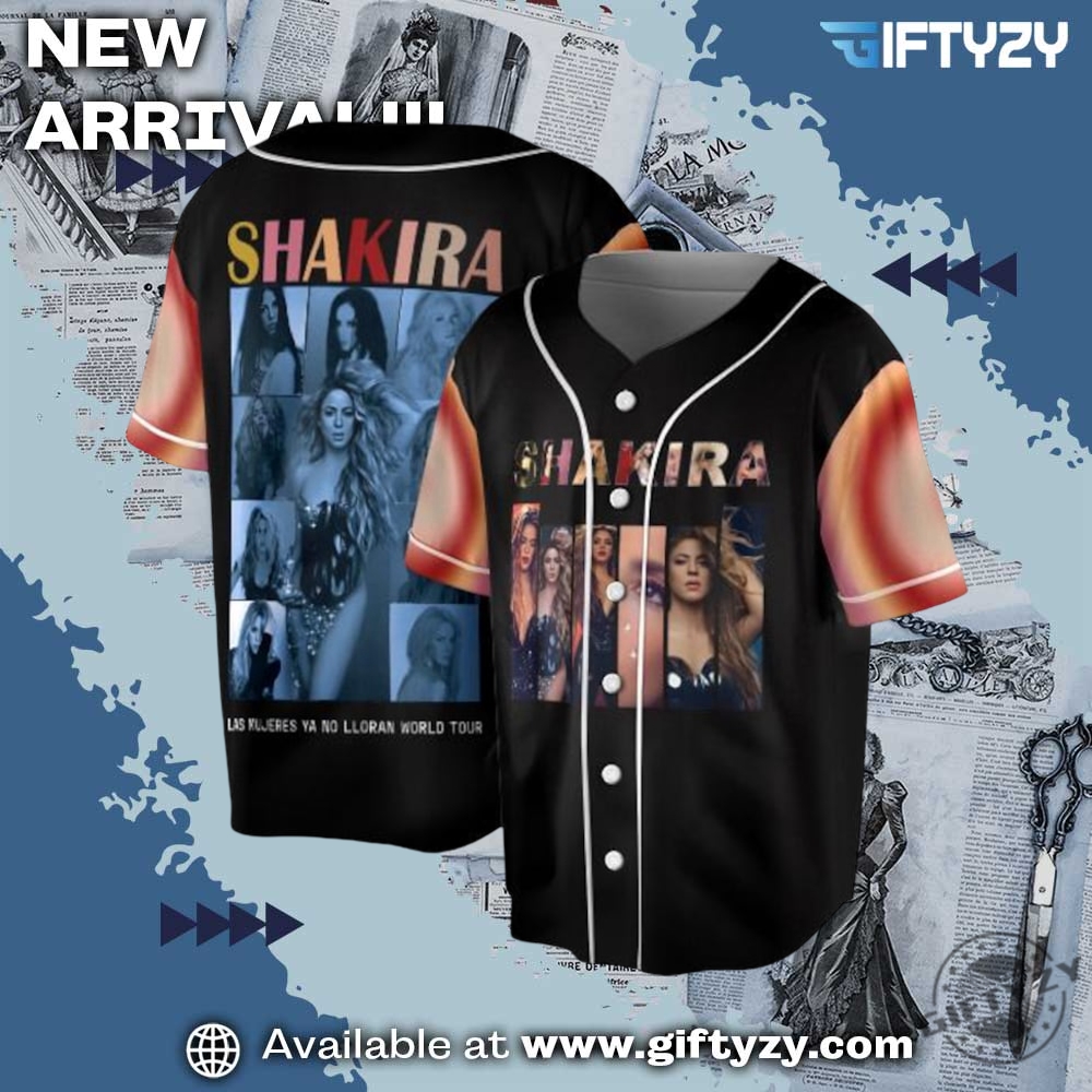 music trending shirt and shoes 12 Shakira 2025 Concert Las Mujeres Ya No Lloran World Tour Jersey Baseball Jersey