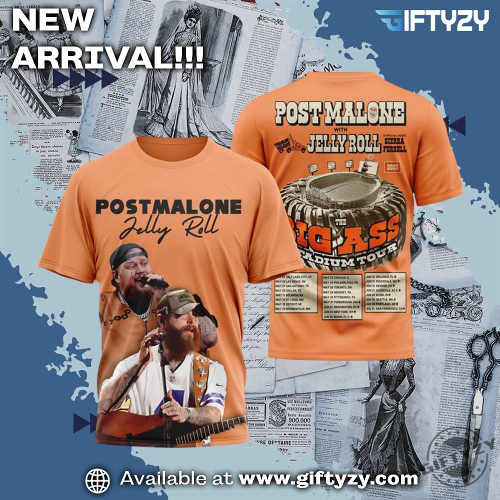 music trending shirt and shoes 13 Hot Post Malone Jelly Roll 3D Shirt