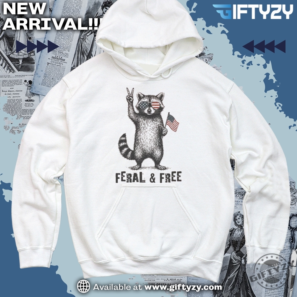 special trending shirt now 3 4Th Of July Feral Free Raccoon Funny Shirt
