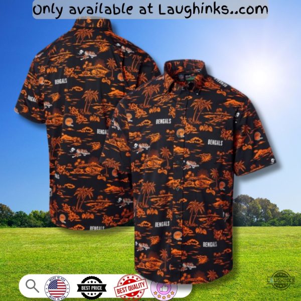 new nfl cincinnati bengals button up hawaiian shirt reprinted