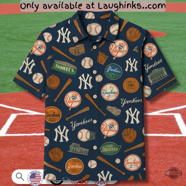 ny yankees baseball hawaiian shirt new