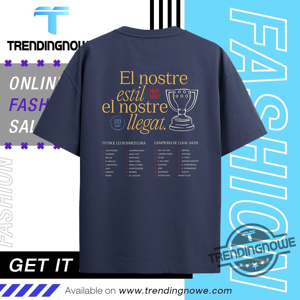 Hansi Flick La Liga Winners 2025 Barcelona Shirt trendingnowe 1