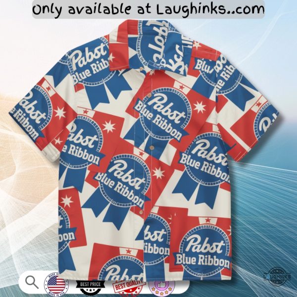 pabst blue ribbon pbr hawaiian shirt