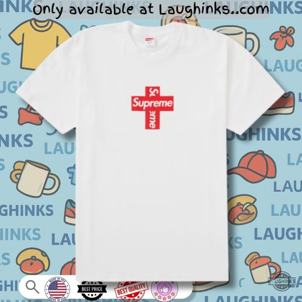 supreme cross box logo t shirt sweatshirt hoodie reprinted