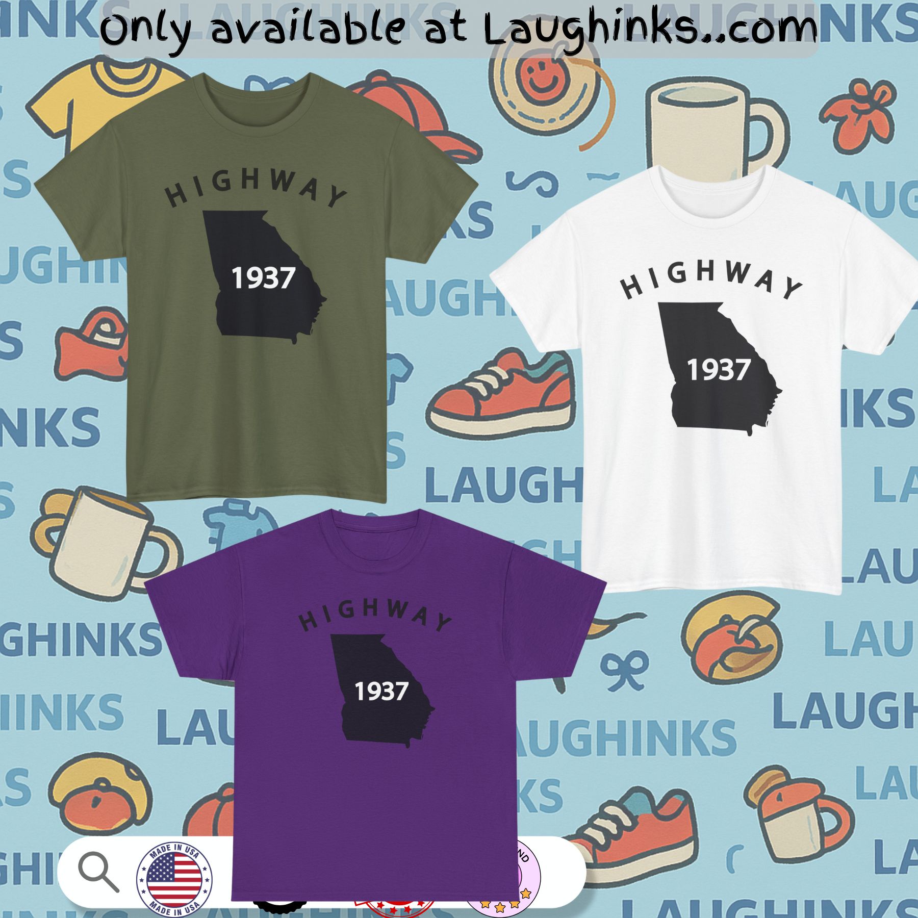 Tyrus Us Map Georgia Highway 1937 Shirt 6 tyrus us map georgia highway 1937 shirt (2)