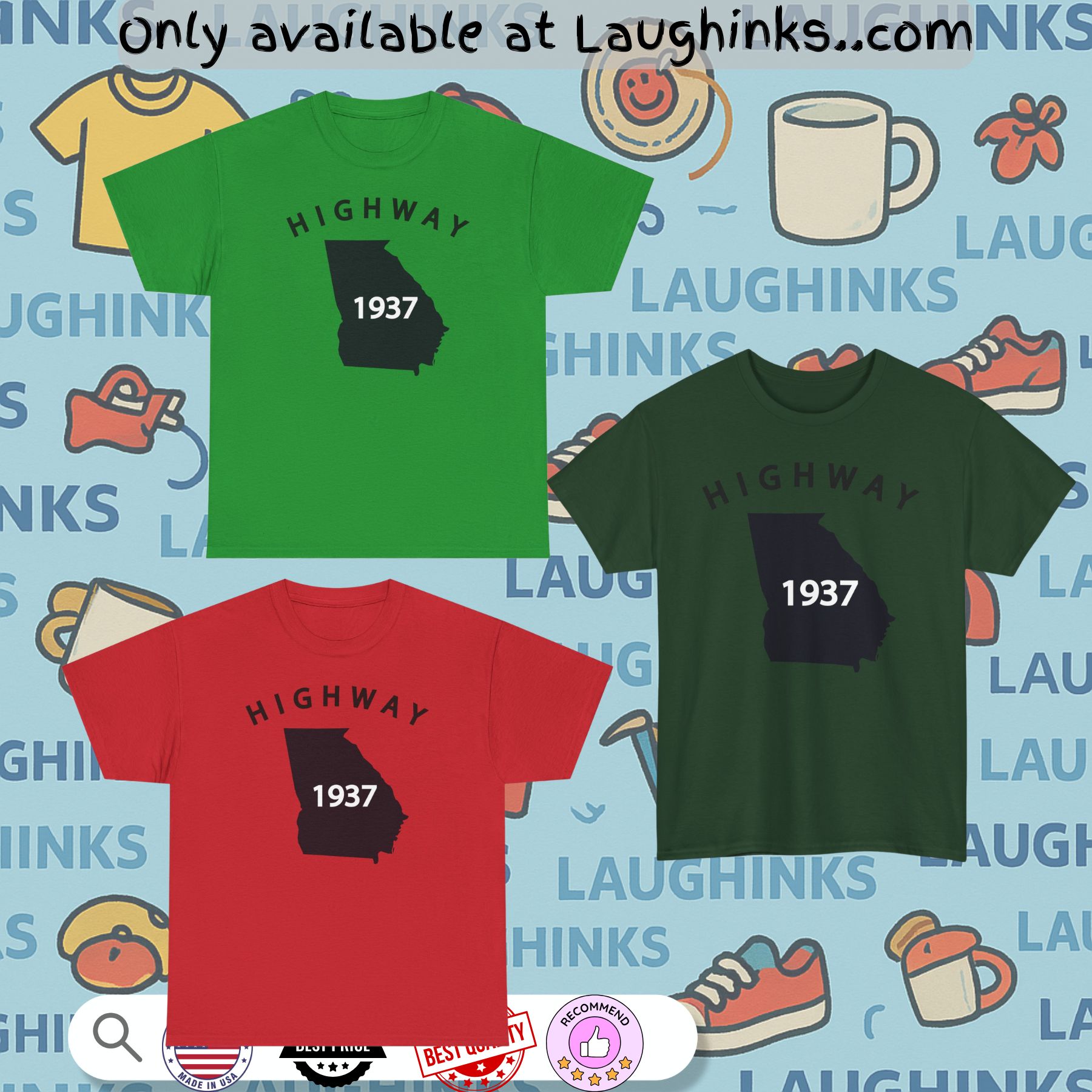 Tyrus Us Map Georgia Highway 1937 Shirt 7 tyrus us map georgia highway 1937 shirt