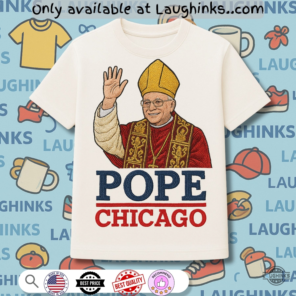 Pope Chicago Embroidered Shirt Baseball Fathers Day Gift 5 Pope Chicago Embroidered Shirt Baseball Fathers Day Gift