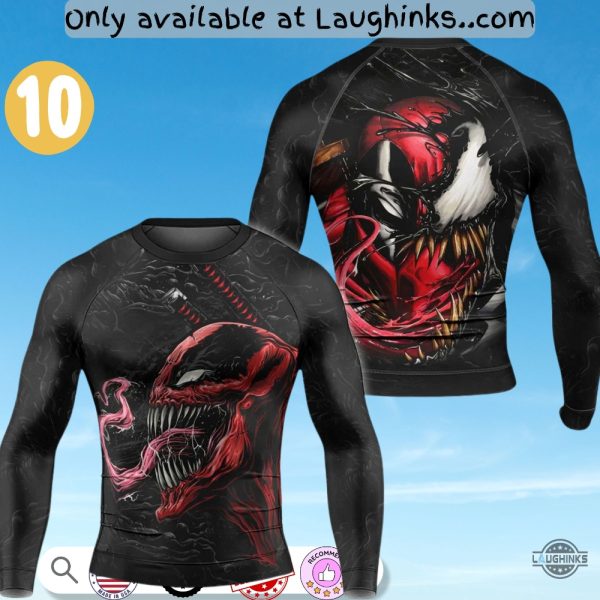 rash guard venom compression shirt the anti hero spider man cat samurai beast mode venompool laughinks 10