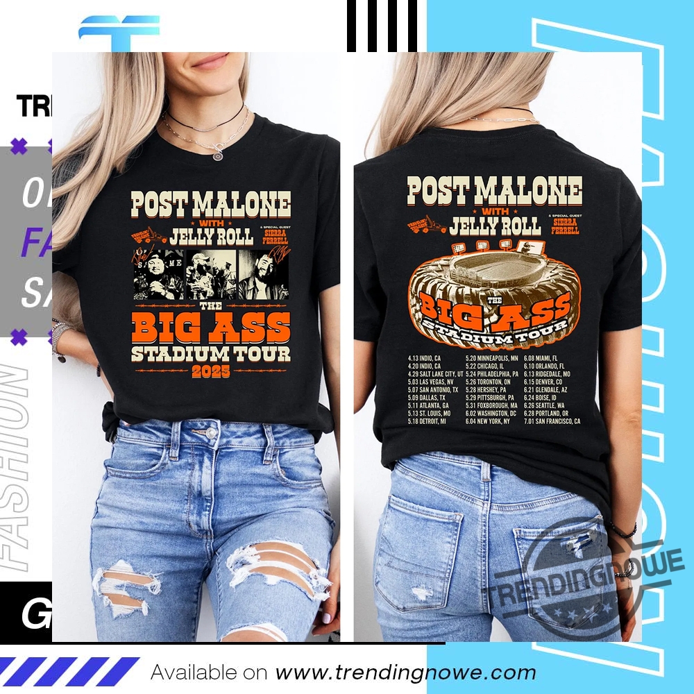 Post Malone Jelly Roll Shirt Jelly Roll Concert T Shirt trendingnowe 1