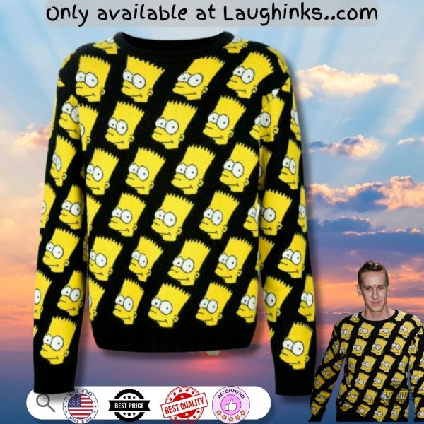 jeremy scott bart simpson artificial wool sweater full printed