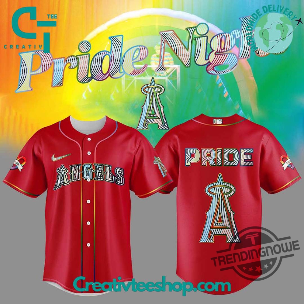 Los Angeles Angels Pride Night 2025 Red Baseball Jersey 5 Los Angeles Angels Pride Night 2025 Red Baseball Jersey