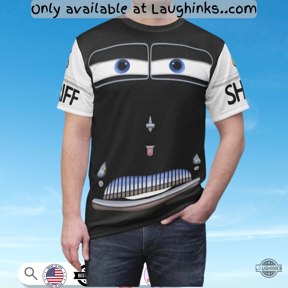 Pixar Lightning Mcqueen Cars Sheriff Cosplay Costume 3D Shirt 6 Pixar Lightning Mcqueen Cars Sheriff Cosplay Costume 3D Shirt