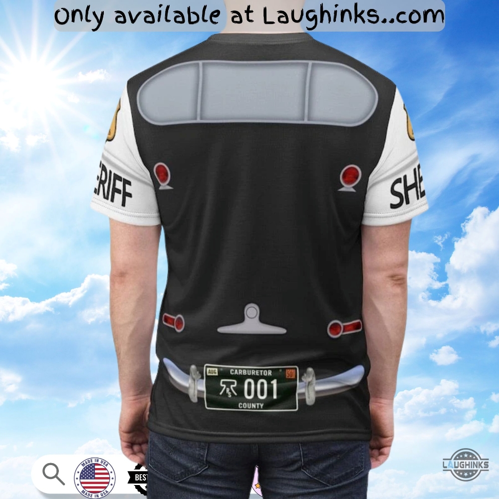 Pixar Lightning Mcqueen Cars Sheriff Cosplay Costume 3D Shirt 7 Pixar Lightning Mcqueen Cars Sheriff Cosplay Costume 3D Shirt
