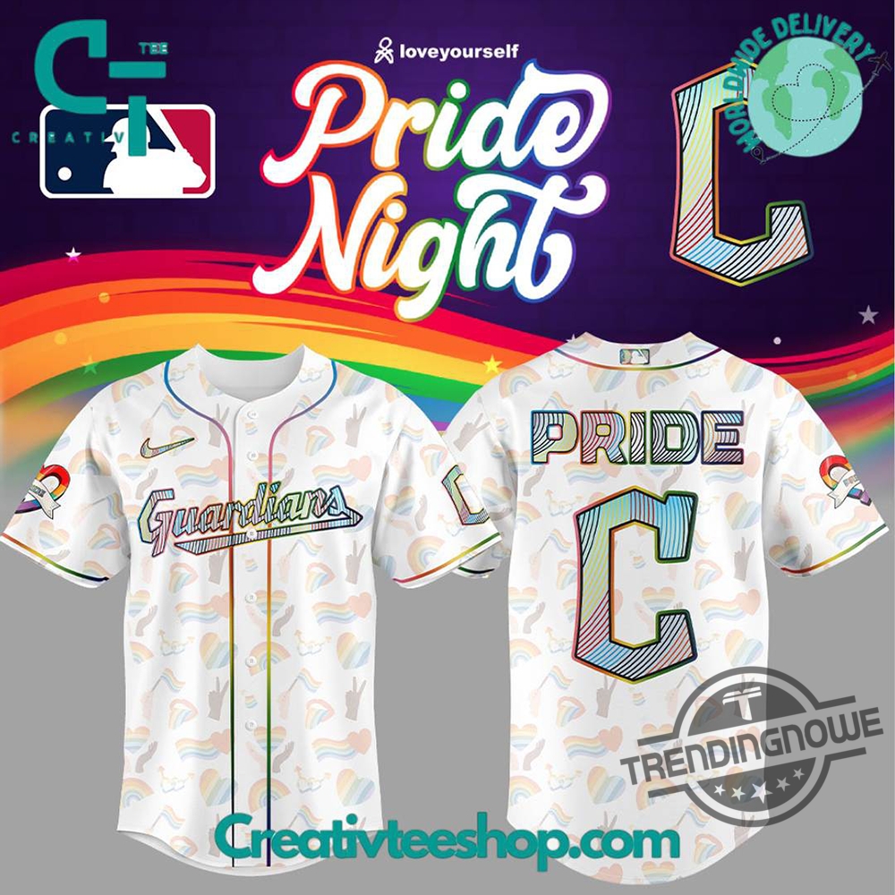 Cleveland Guardians Pride Night 2025 White Baseball Jersey trendingnowe 1