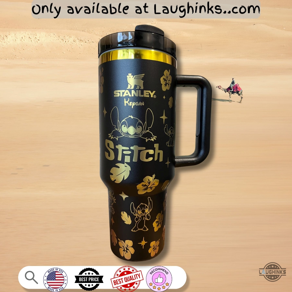 Black Golden Engraved Ohana Means Family Lilo And Stitch Stanley Cup Dupe 40Oz 5 Black Golden engraved Ohana Means Family Lilo and Stitch Stanley Cup Dupe 40oz
