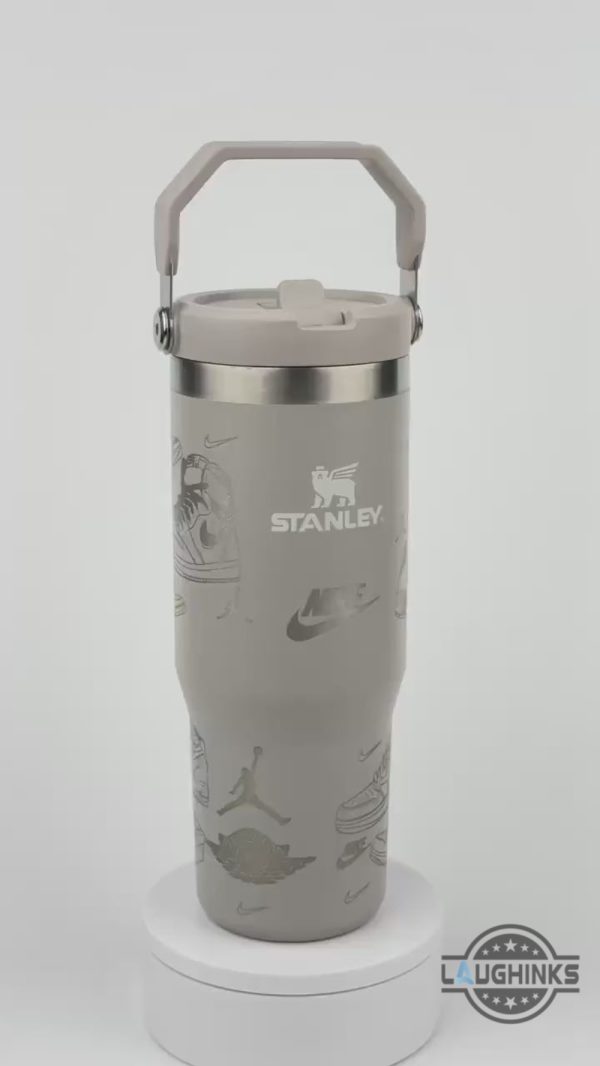 nike air jordan sneakerhead flip straw engraved stanley tumbler dupe