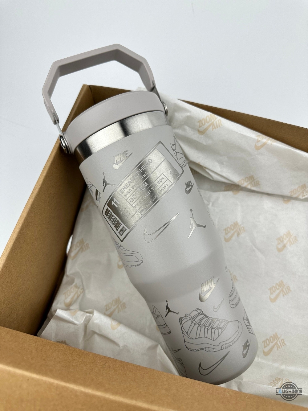 Nike Air Jordan Sneakerhead Flip Straw Engraved Stanley Tumbler Dupe 9 Nike Air Jordan Sneakerhead flip straw engraved Stanley Tumbler dupe