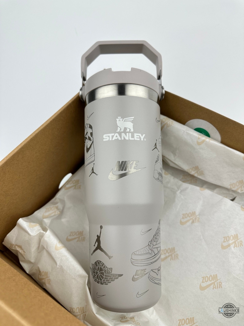 Nike Air Jordan Sneakerhead Flip Straw Engraved Stanley Tumbler Dupe 11 Nike Air Jordan Sneakerhead flip straw engraved Stanley Tumbler dupe